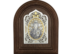 Серебряная икона «Господь Вседержитель» в округлом окладе